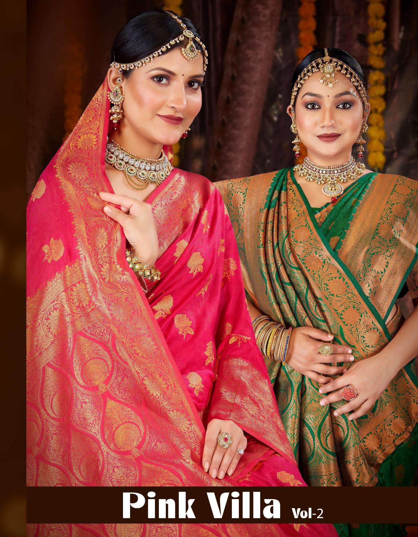 Pink Villa Vol-2 By Bunawat Festival Wear New Designer Silk Sarees Collection