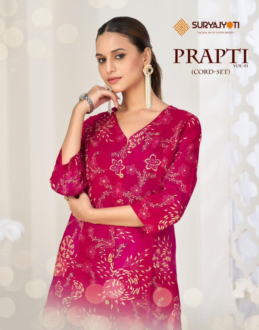 prapti vol 1 by suryajyoti cotton readymade daily wear co-ord set 