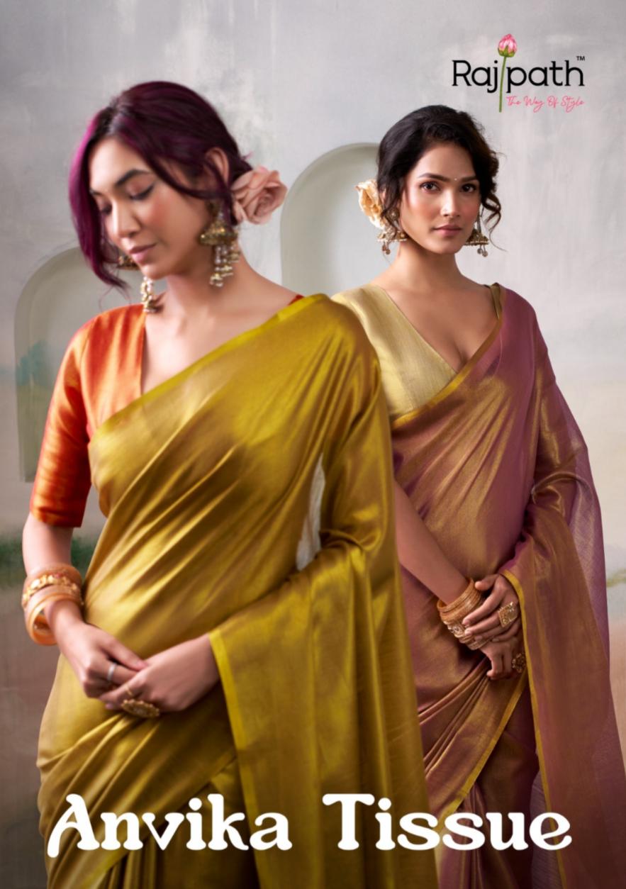 rajpath anvika tissue handloon elegant style sarees 