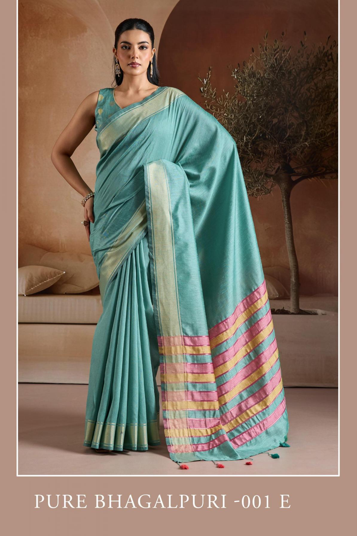 rajtex pure bhagalpuri handwoven hit design saree wholesaler 