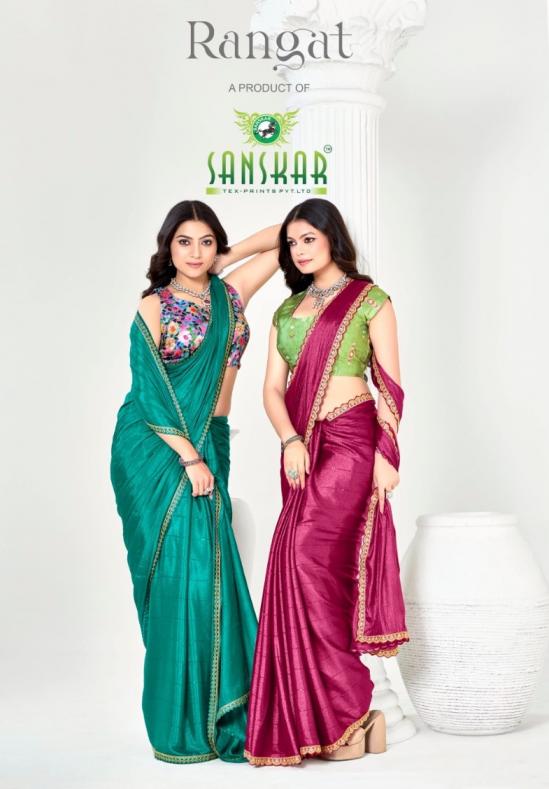 rangat by sanskar tex prints fancy sartin sequence work best saree online 