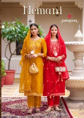 rangoon hemani silk satin attractive look readymade suit for womens 