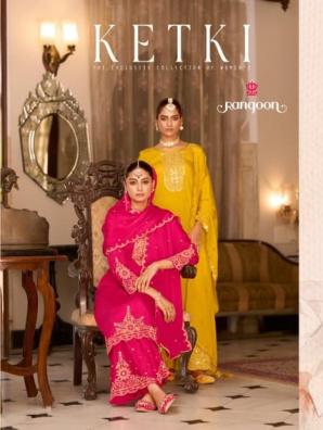 rangoon ketki chinon fully stitch classic plazzo kurti with dupatta 