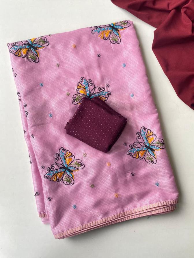 rinkle kota silk butterfly design traditional saree for womens 