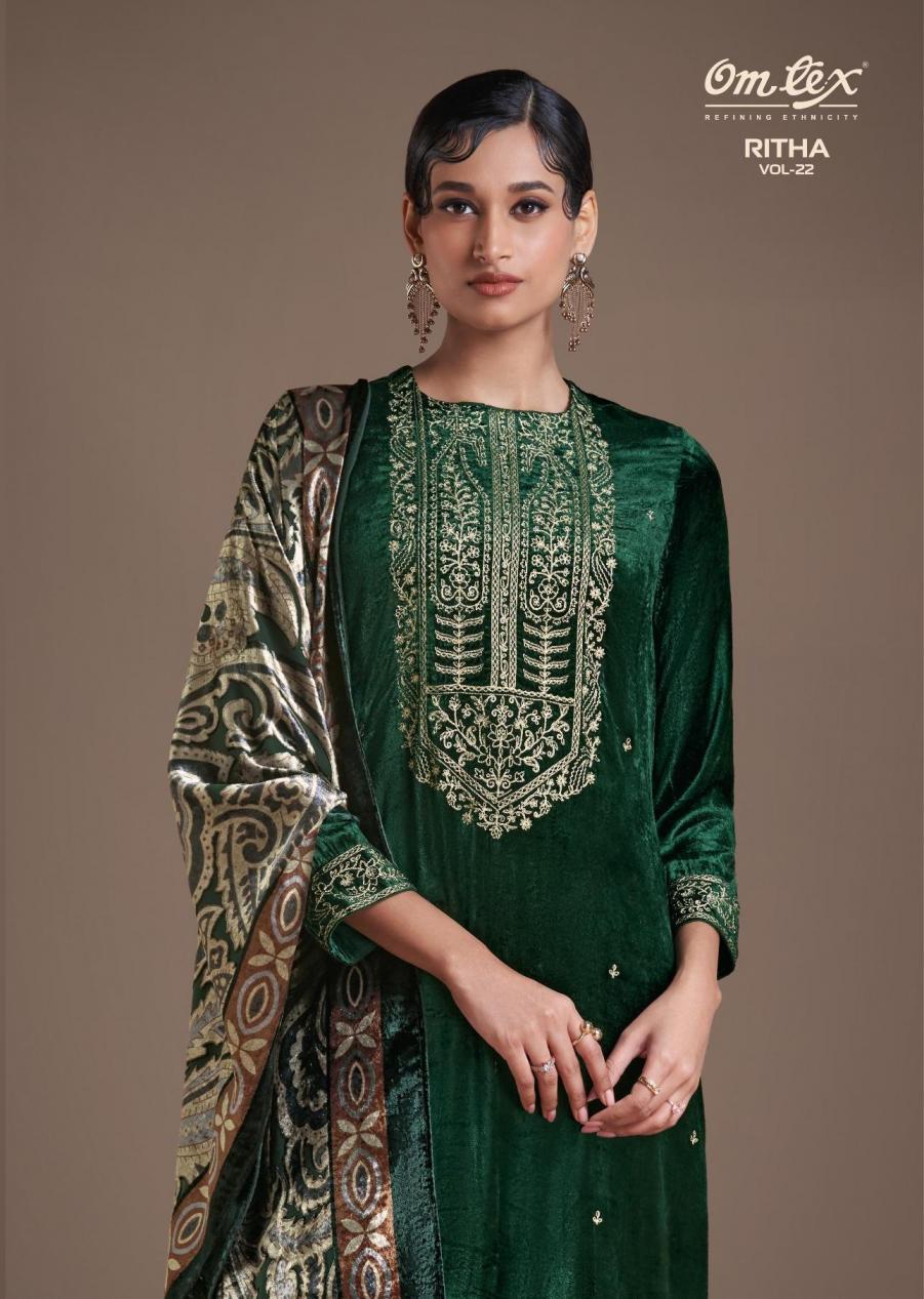 ritha vol 22 by omtex amazing winter viscose velvet suits 