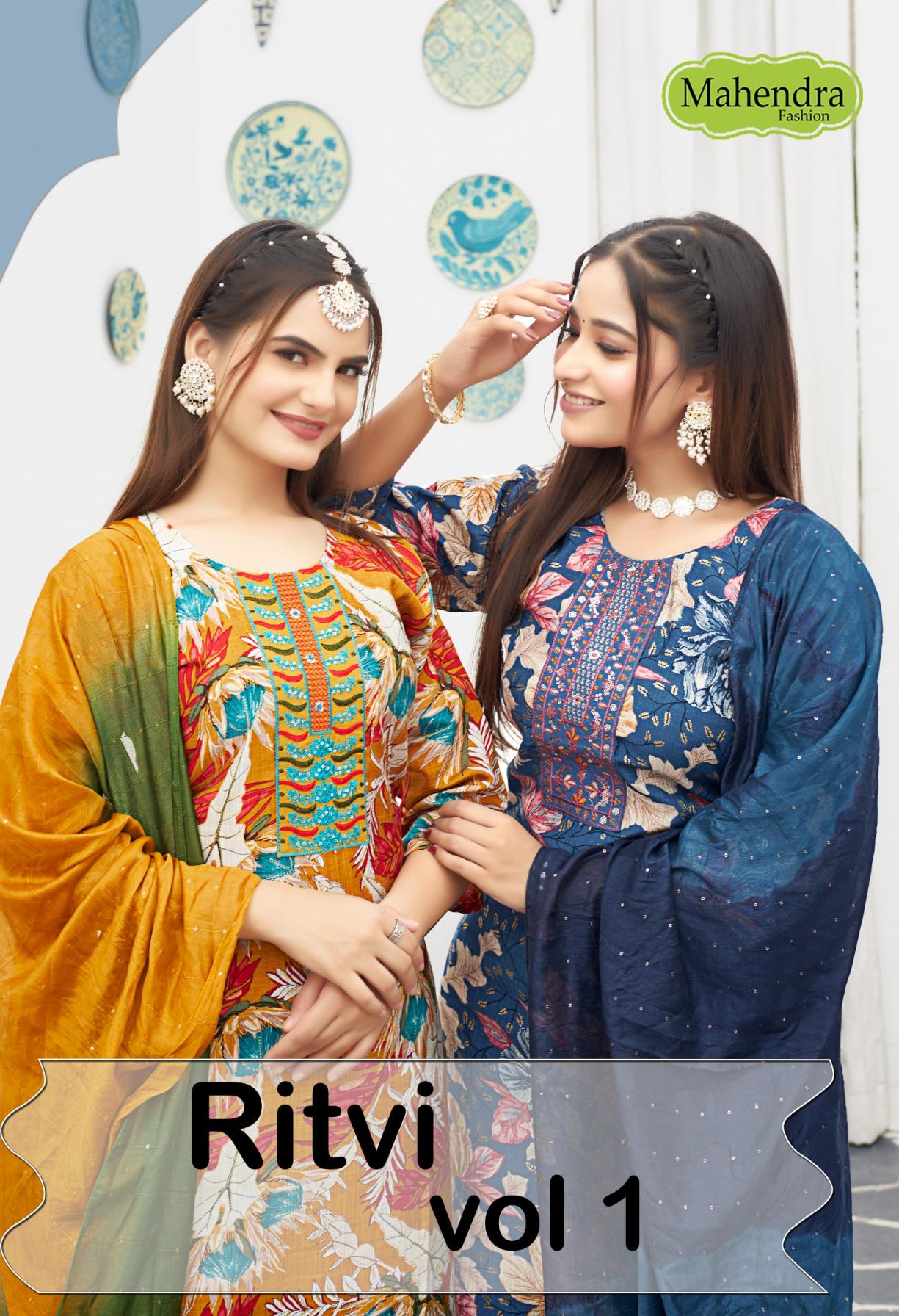 ritvi vol 1 by mahendra fashion vatican fully stitch suit for womens 