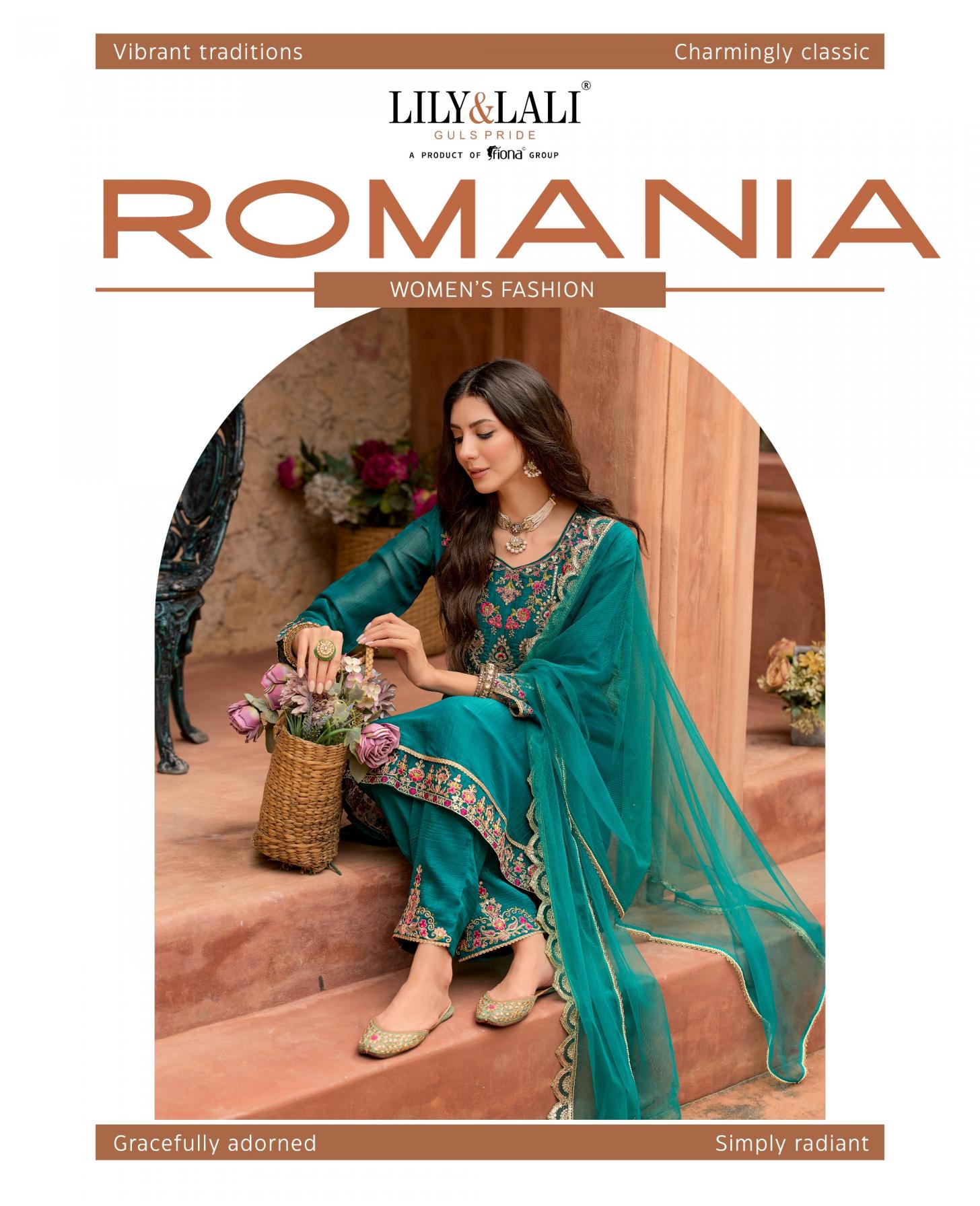 romania by lily & lali silk lining readymade gorgeous look suits 