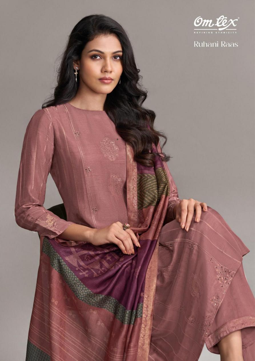 ruhani raas by om tex muslin jacquard suit for womens 