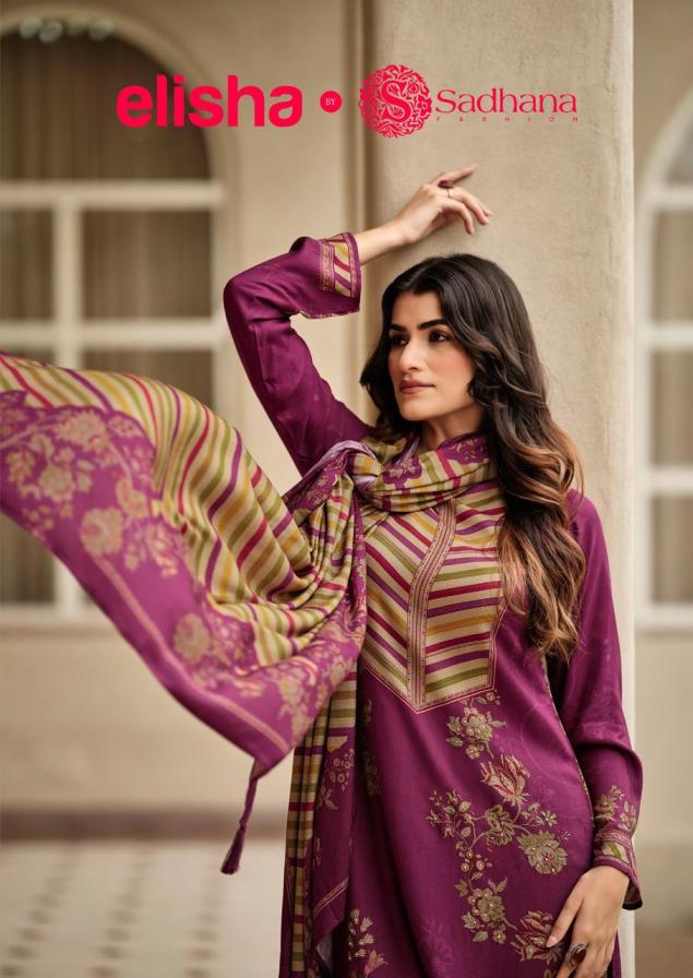 sadhana fashion elisha viscose pashmina colour addition ladies suits 