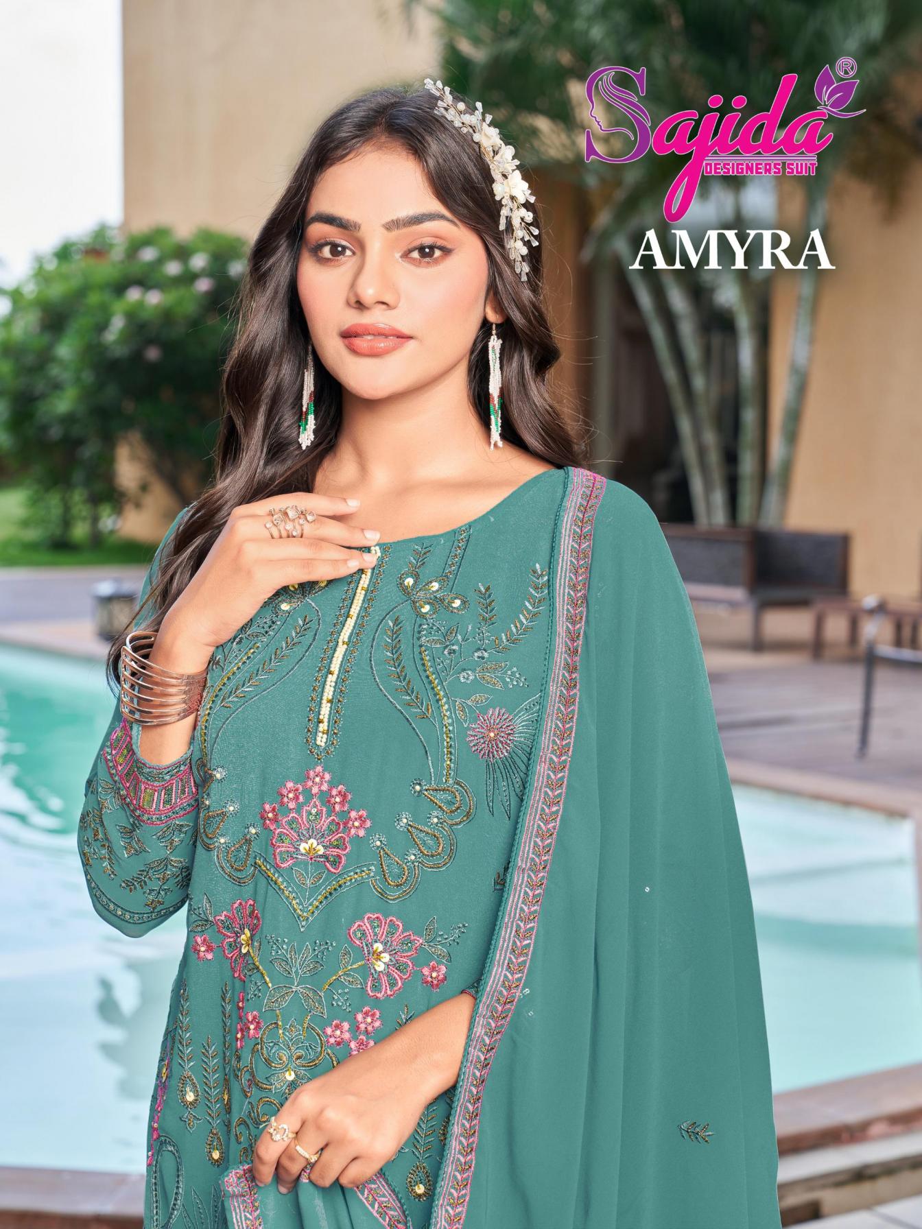 sajida designer amyra vol 1 fox georgette pakistani suits online shopping 