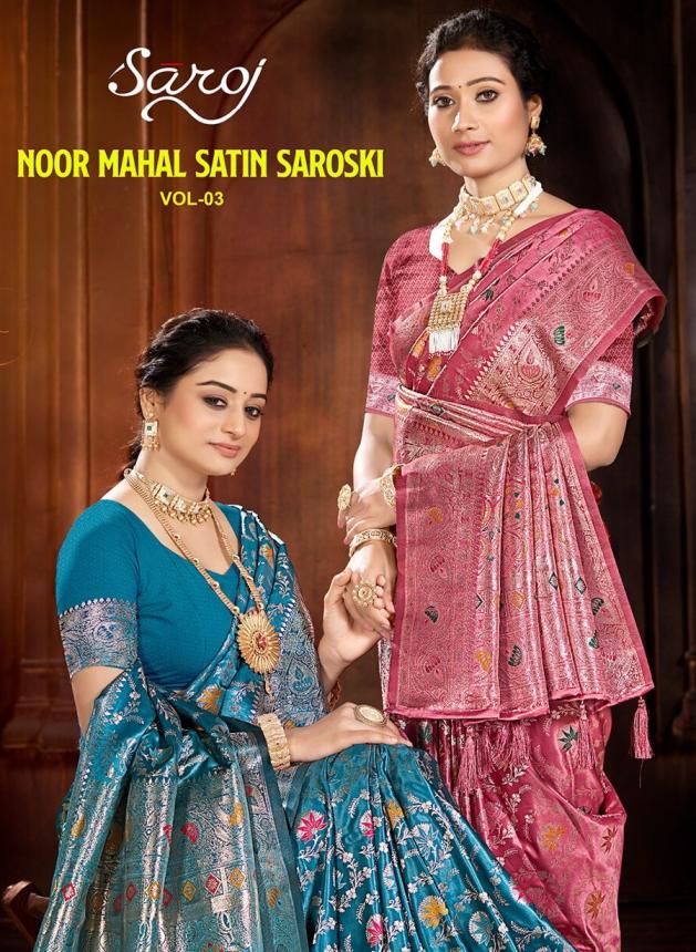 Saroj Noor Mahal satin saroski vol.3 satin silk saree