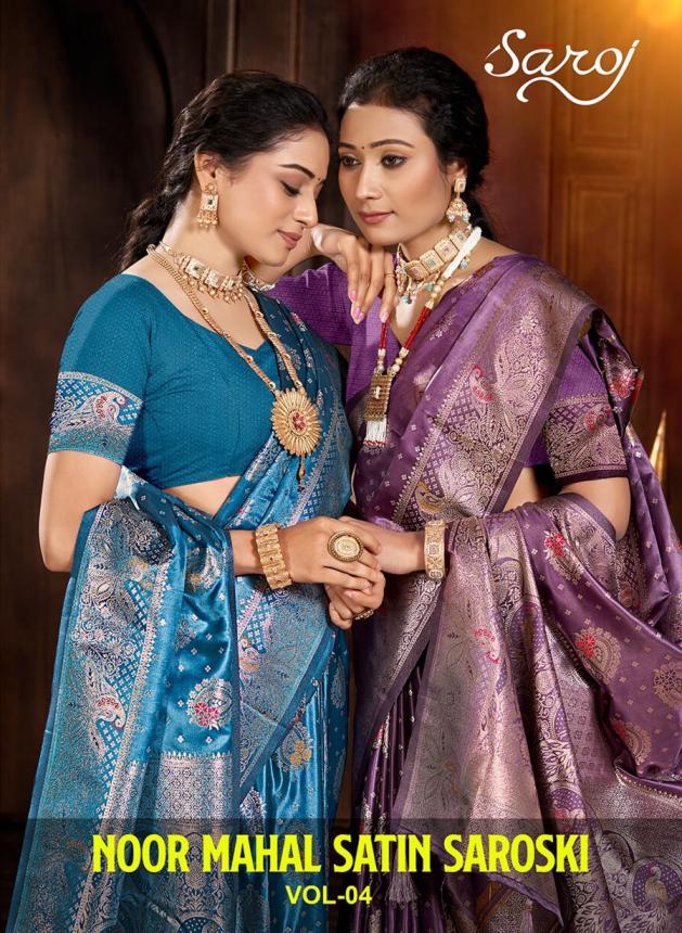Saroj Noor Mahal satin saroski vol.4 satin silk saree