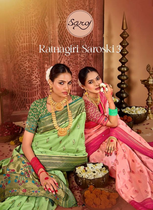 Saroj Ratnagiri saroski vol.3 organza silk saree