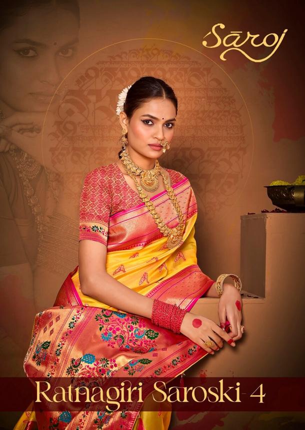 Saroj Ratnagiri saroski vol.4 organza silk saree