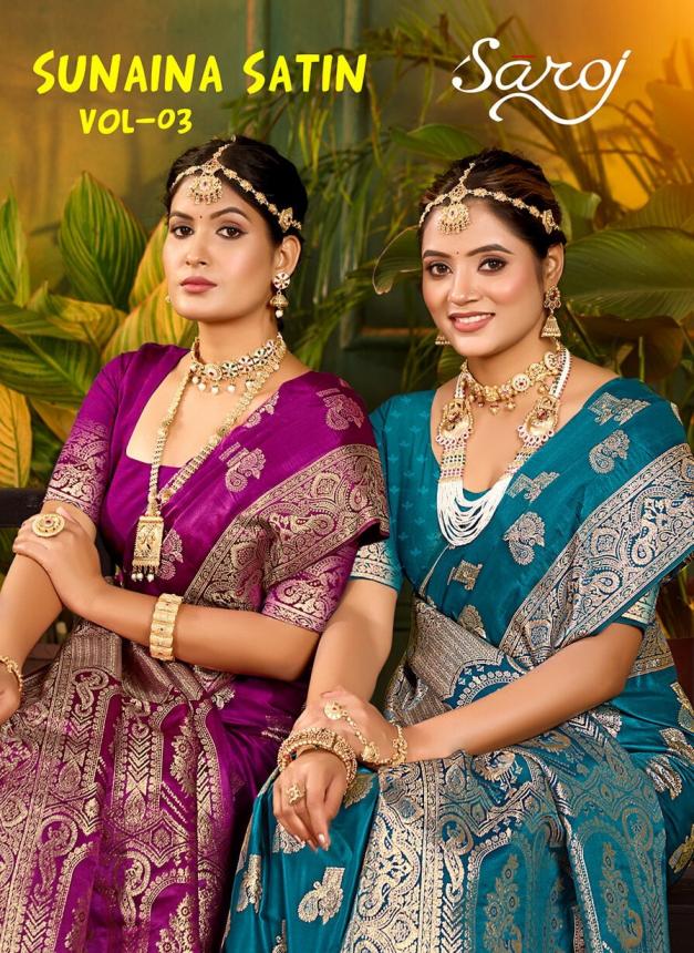 Saroj Sunaina satin vol.3 satin saree