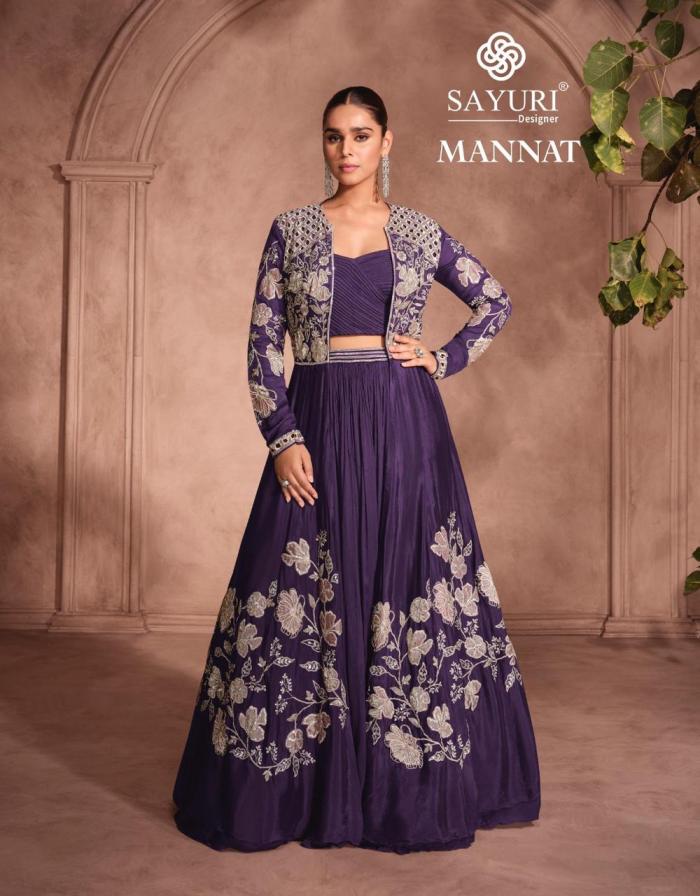 sayuri designer mannat chinon silk exclusive full stitch lehenga choli for girls 