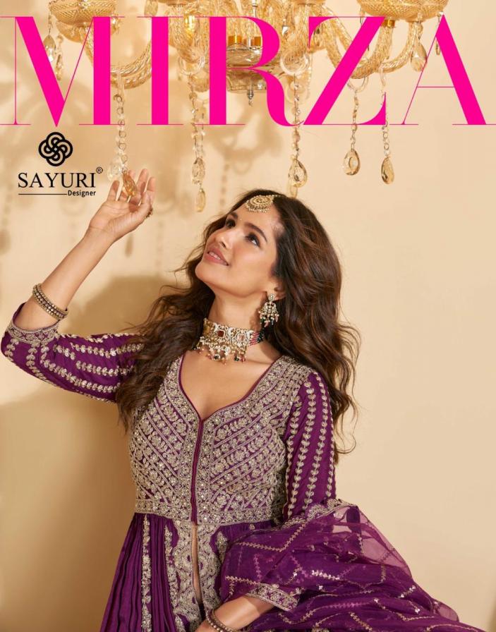 sayuri designer mirza designer readymade long kurti with skirt and dupatta set
