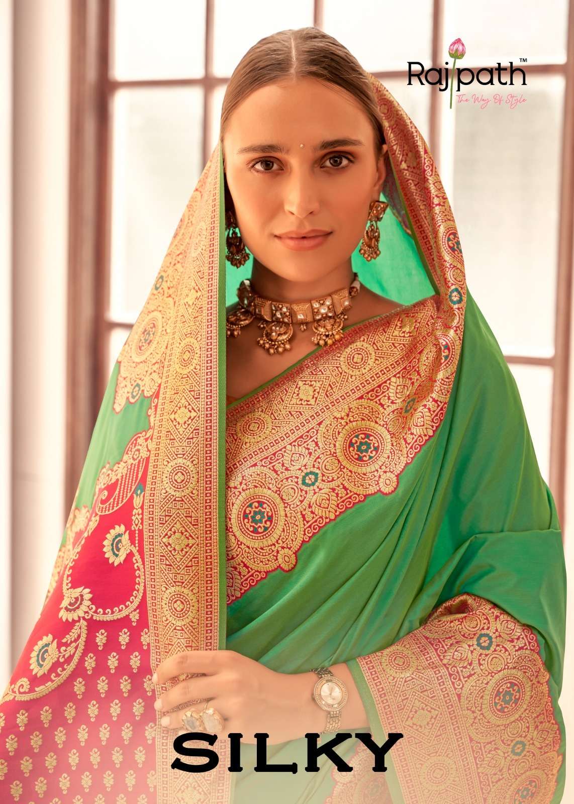 silky silk by rajpath 480001-480006 attractive look silk saree online 