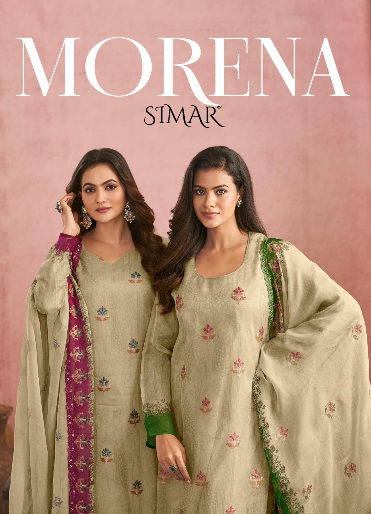 simar glossy launch morena casual viscose organza 3pcs dress