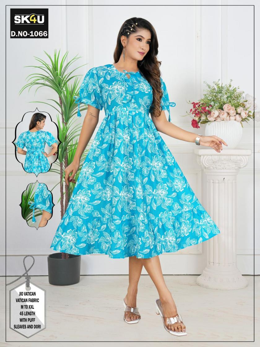 sk4u jio vatican print readymade stylish look combo set flair kurti 