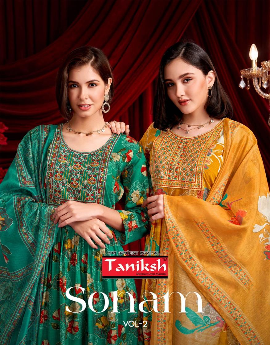 sonam vol 2 by taniksh vertical anarkalli style full stitch casual ladies suits 