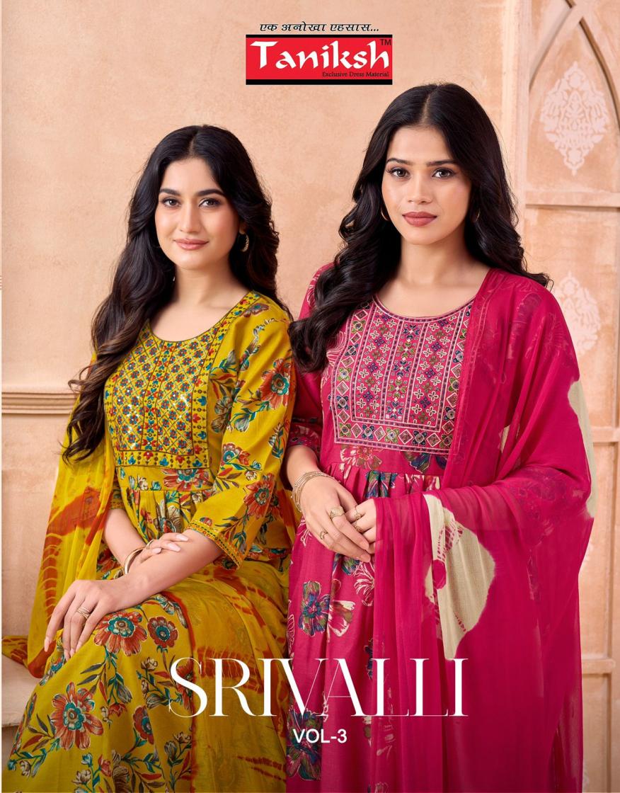 srivalli vol 3 by taniksh amazing capsule readymade 3pcs dress