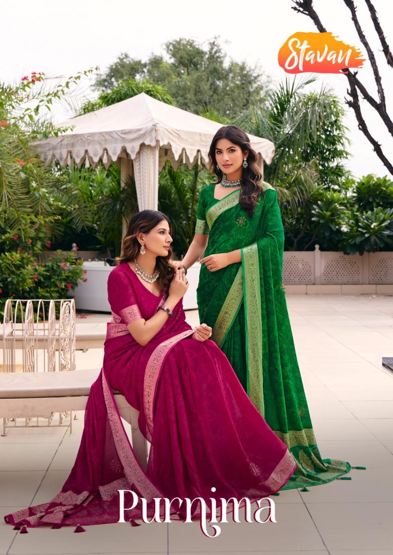 stavan purnima moss georgette weaving jacquard amazing sarees
