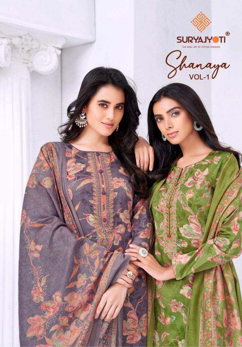 suryajyoti shanaya vol 1 jam satin casual suit for womens 
