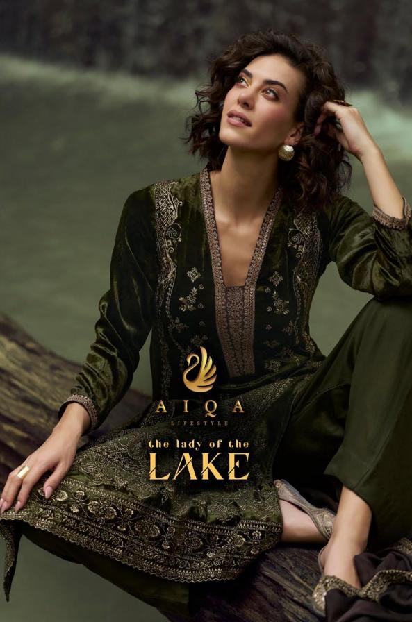 the lady of the lake by aiqa lifestyle viscose velvet hit design winter 3pcs dress