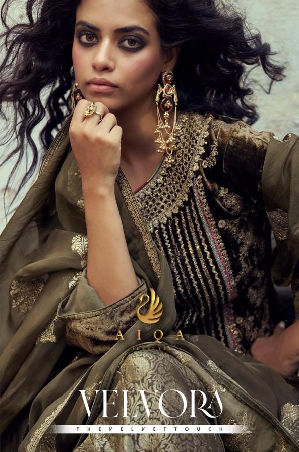 velvora by aiqa lifestyle designer viscose velvet winter 3pcs dress