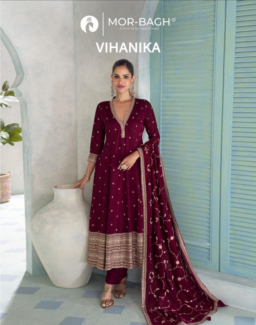 vihanika by aashirwad mor bagh traditional silk full stitch gown style dress