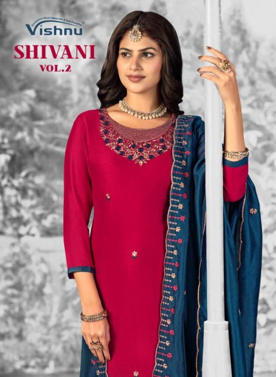 vishnu shivani vol 2 vichitra silk unstitch unique 3pcs dress  
