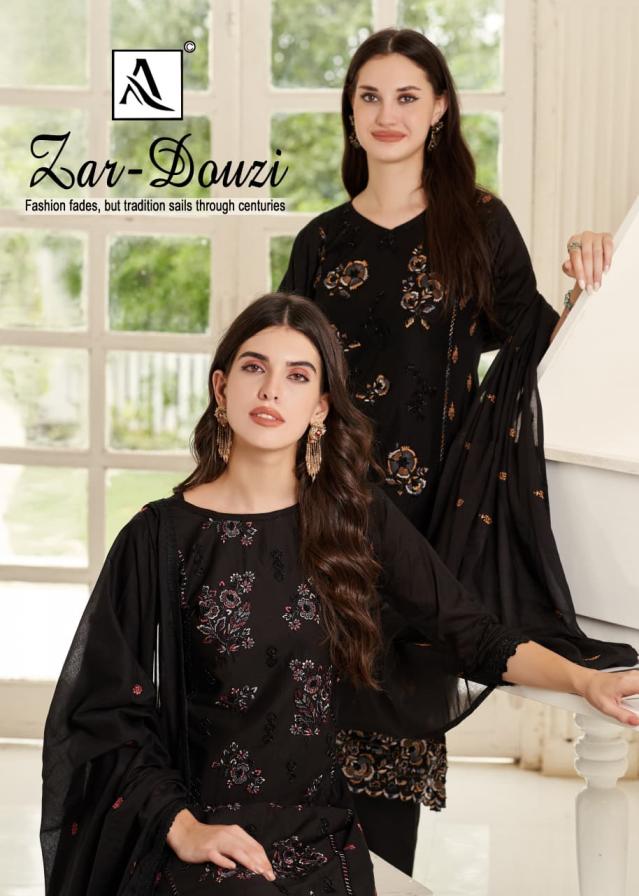 zar douzi by alok pretty look cotton pakistani print 3pcs dress