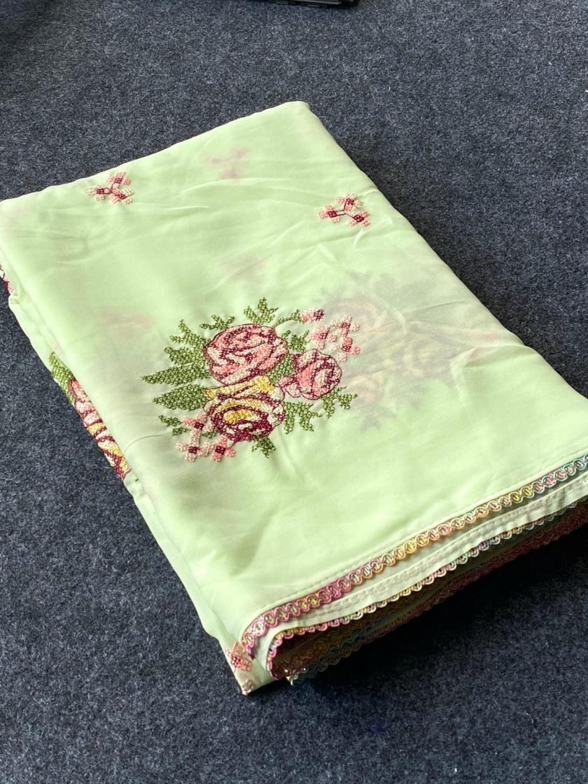 1017 satin georgette kashmiri style pretty look sarees 