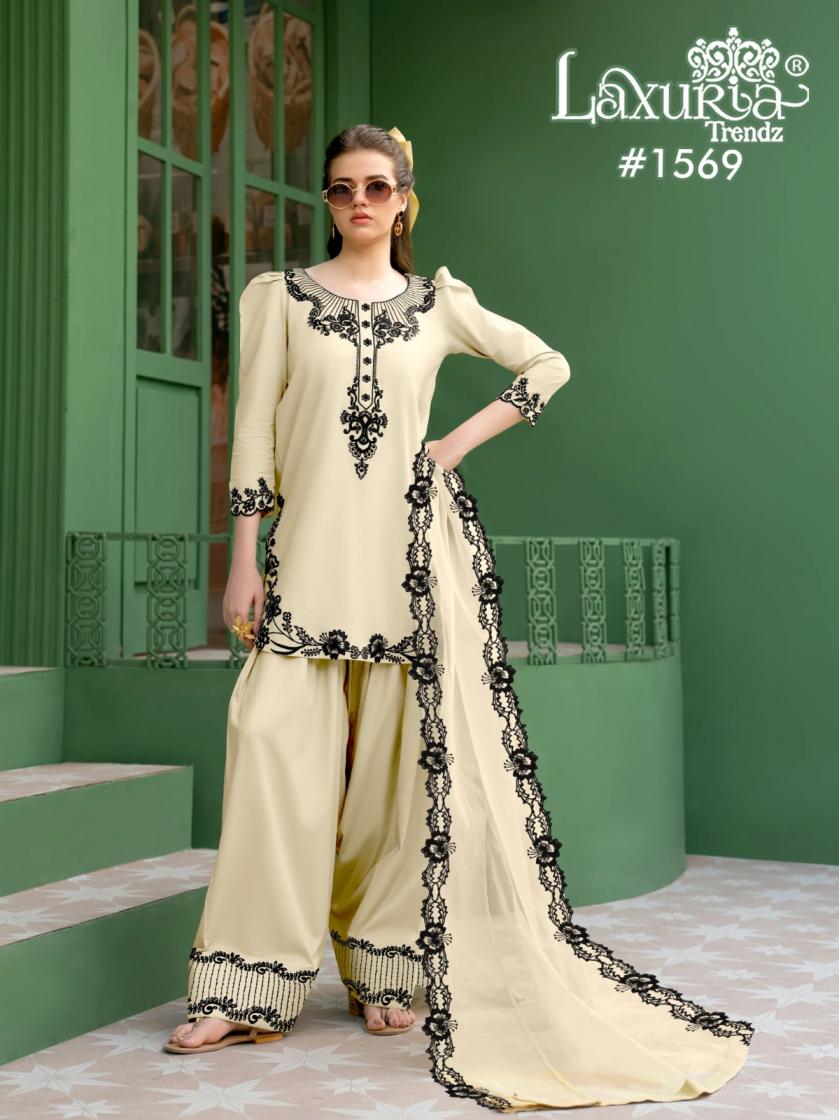 1569 by laxuria trendz readymade satin plazzo style pakistani dress