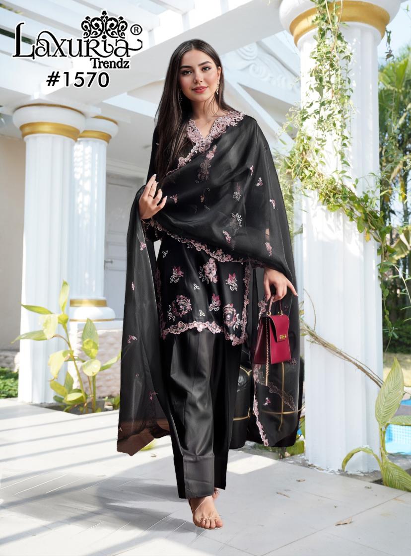 1570 by laxuria trendz fully stitch satin pakistani suit for womens 