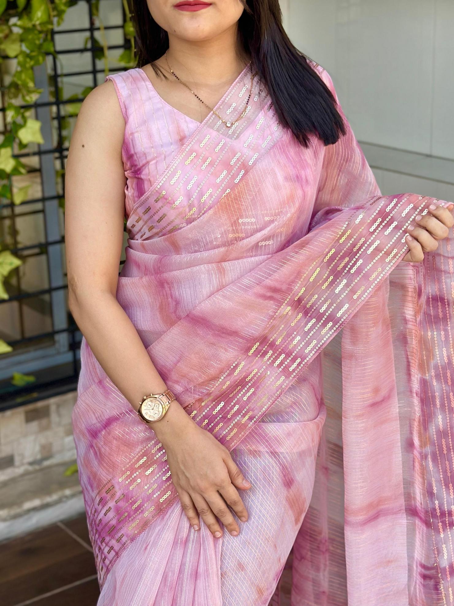 aayushi soft organza classic saree for womens 