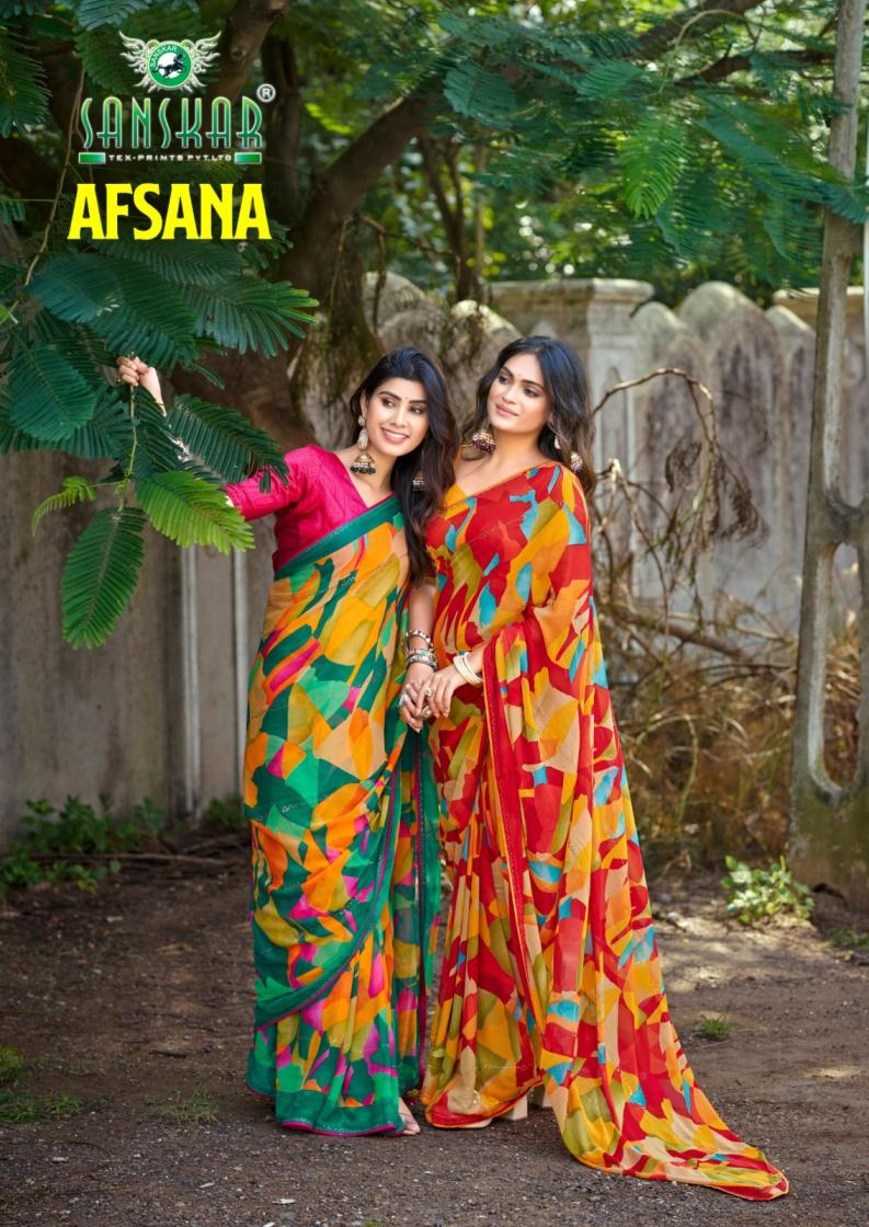 afsana by sanskar tex prints weightless gorgeous look saree 