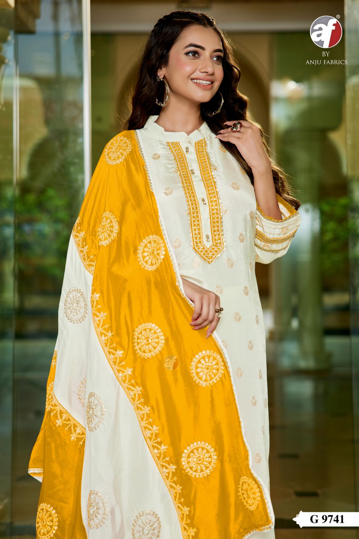 anju fab g 9741 dola silk shop trendy full stitch combo salwar kameez 