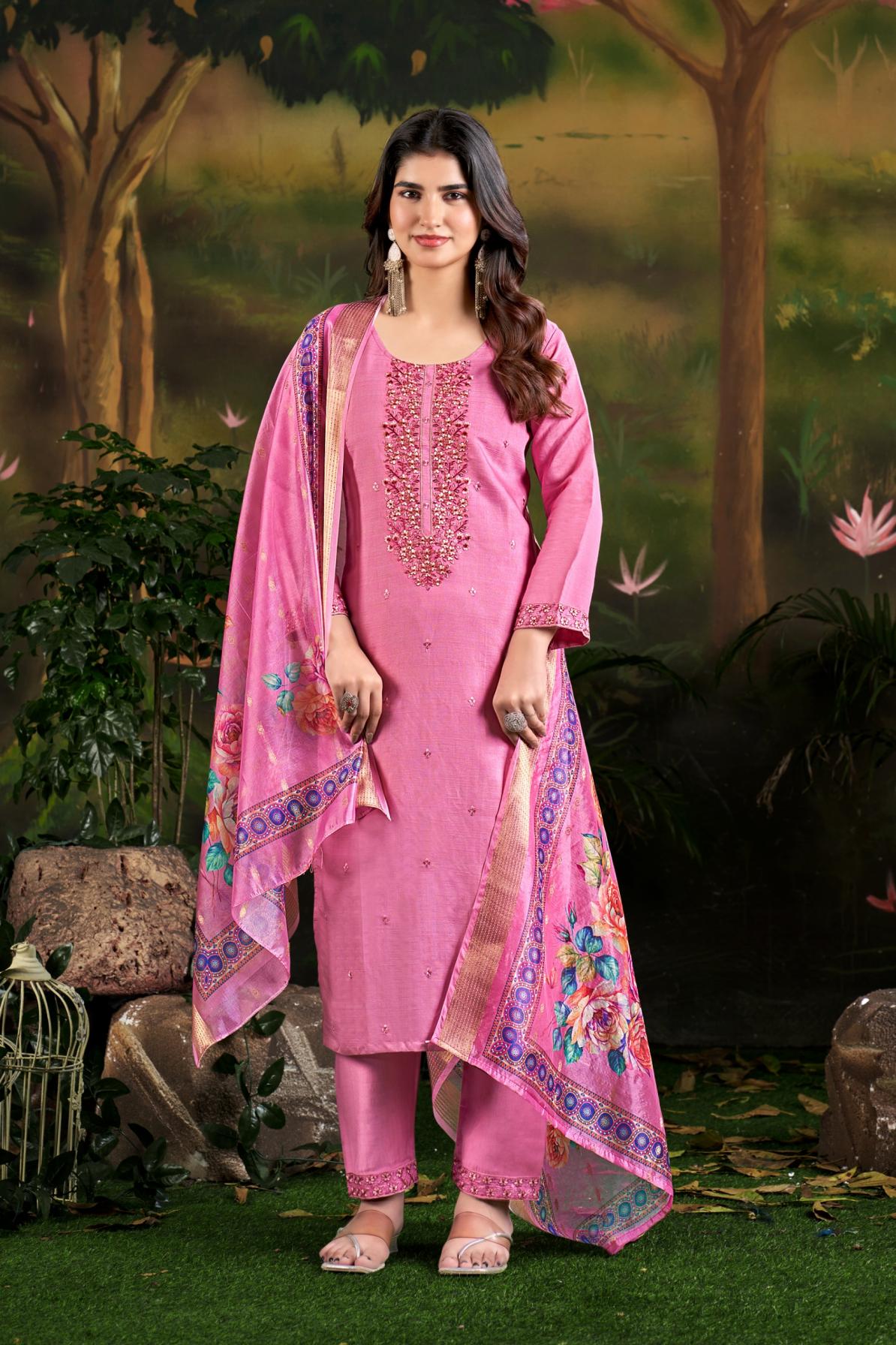 artriddhs vatican silk combo set full stitch casual 3pcs dress