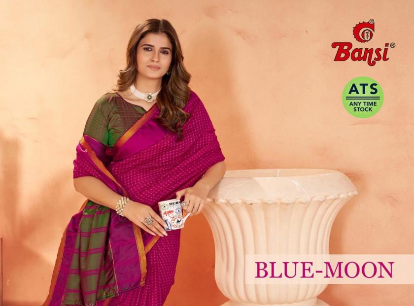 bansi blue moon amazing litchi weaving border pallu saree wholesaler 