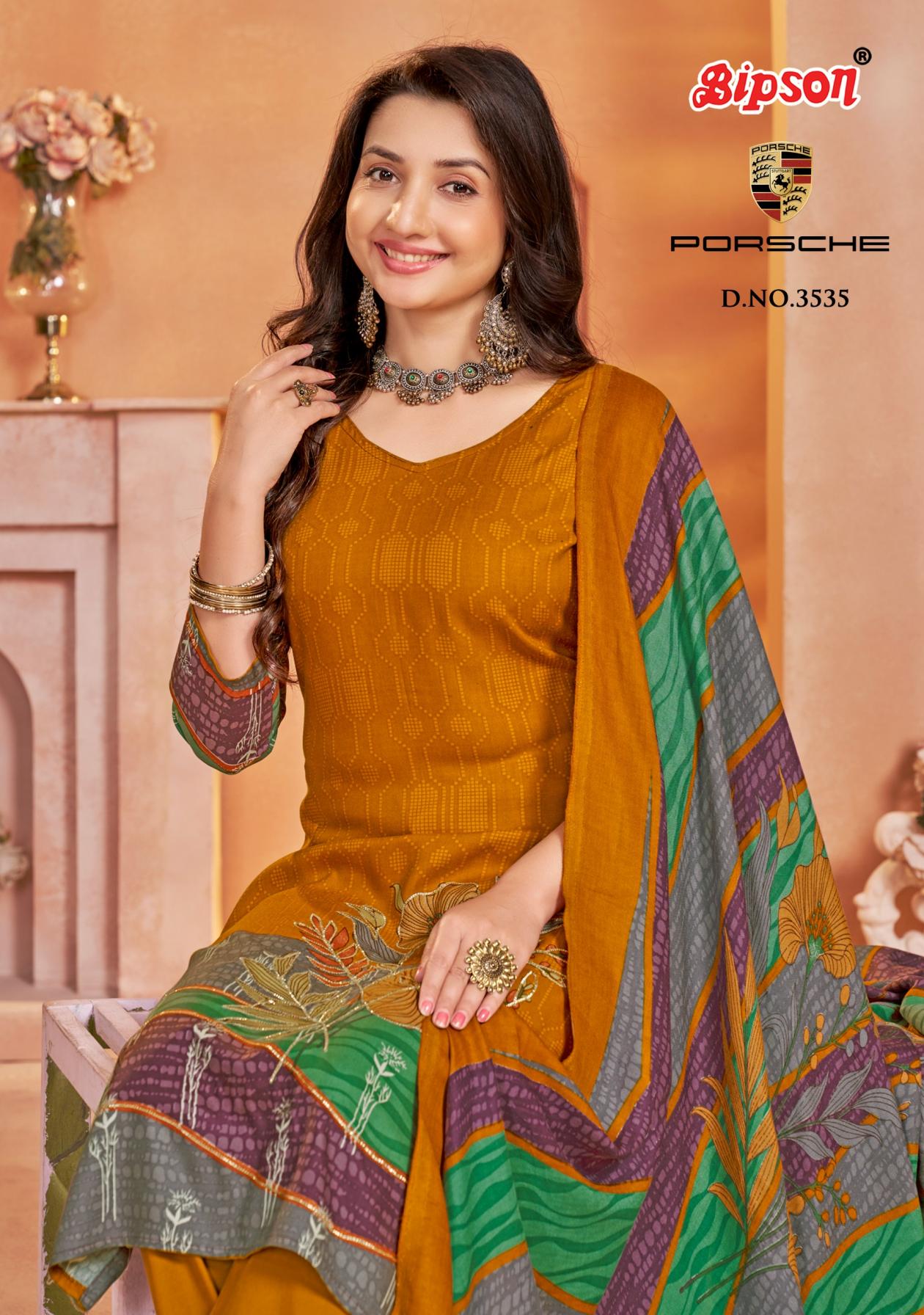 bipson prints porsche 3535 viscose pashmina winter suit for womens 