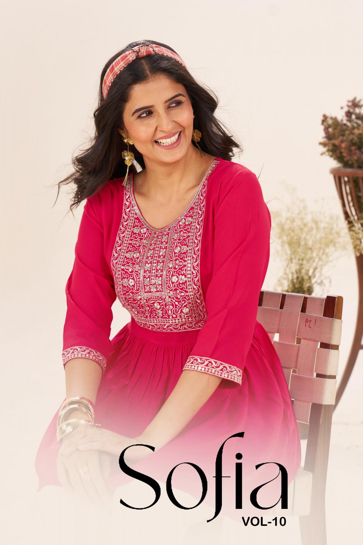 blue hills sofia vol 10 rayon readymade western top for girls 