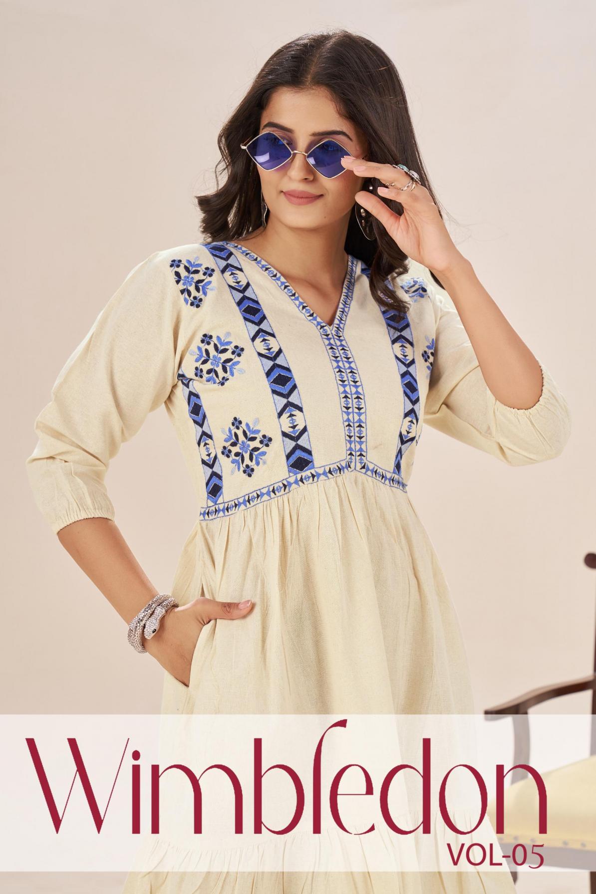 blue hills wimbledon vol 5 cotton flex full stitch short kurti online 