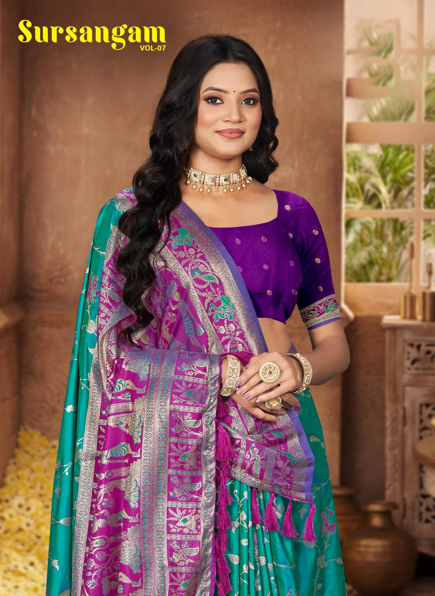 Bunawat - Sursangam-07 Sangam Prints Silk Woven Work Traditional Saree