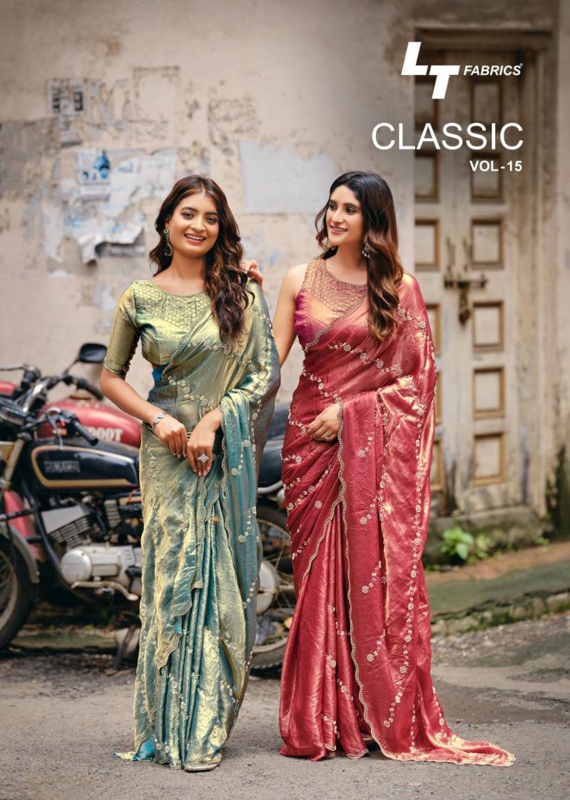 classic vol 15 by lt fashion malai silk colour addition sarees 