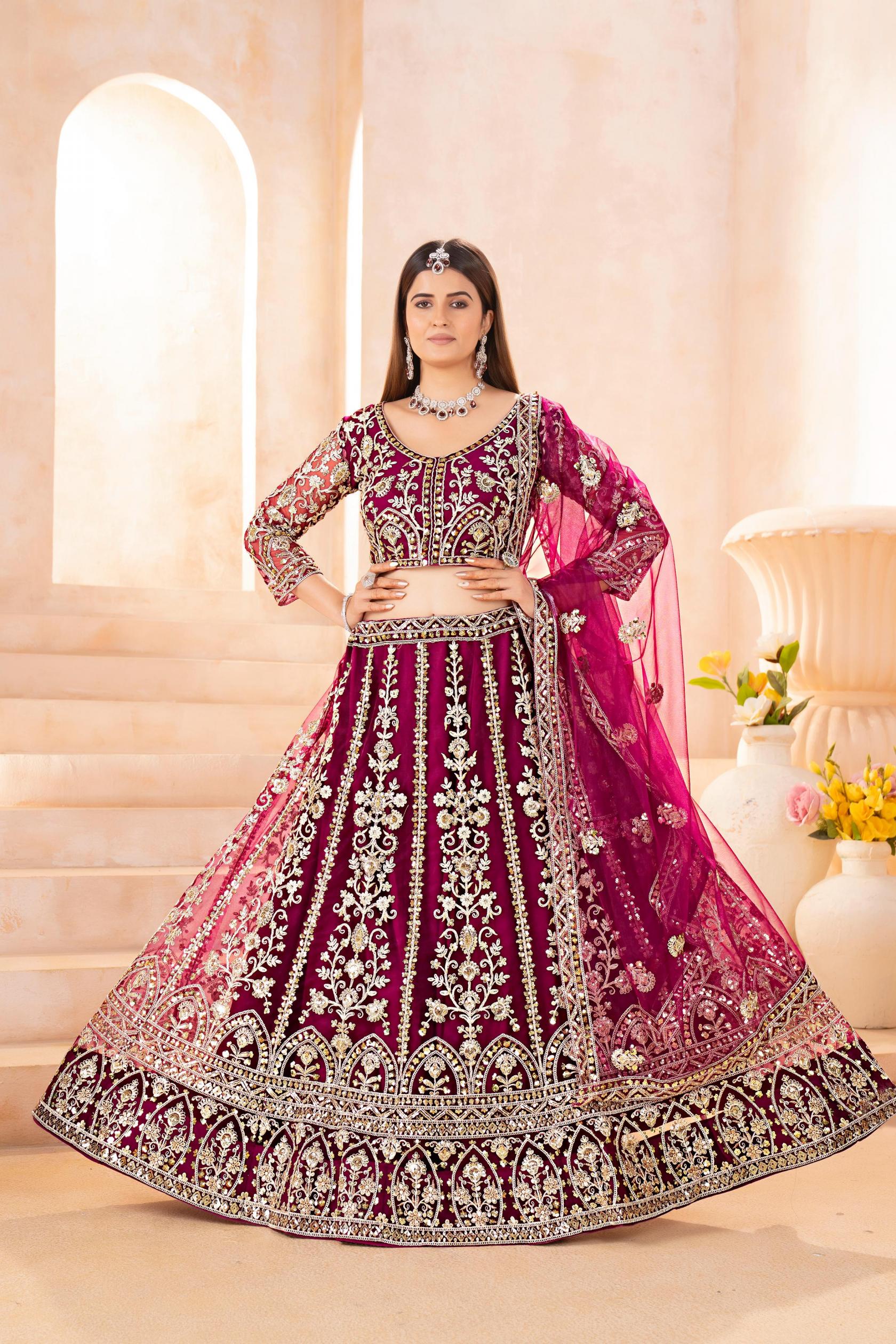 dvd 5126 butterfly net designer lehenga for bride 