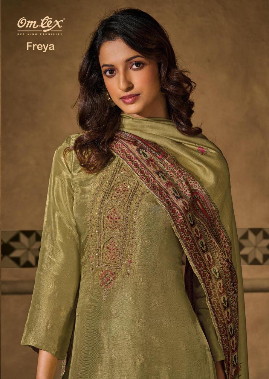 freya by omtex rubina silk jacquard amazing 3pcs dress 