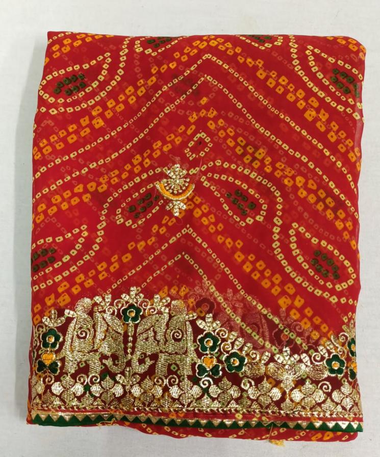 georgette bandhani gorgeous look saree for womens 