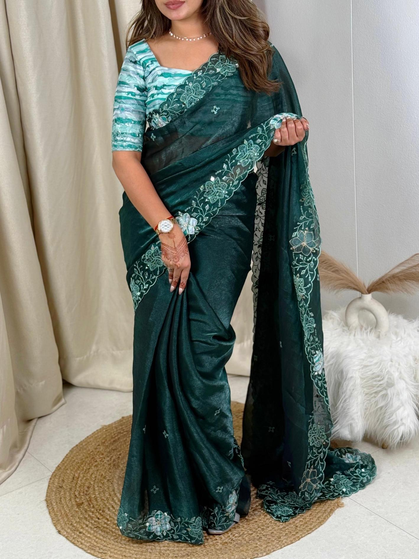 ivaana fendi organza hit design party wear sarees 